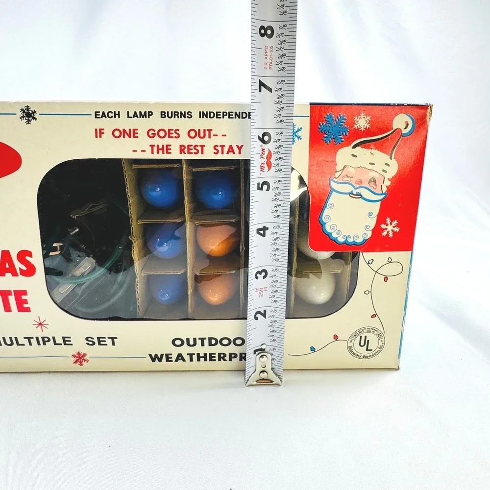 Vintage Renown 25 Christmas Tree Light Set Indoor Outdoor MCM Open Box Tested
